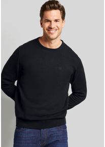 Bugatti Herren Strickpullover, blau, casual, Gr. XXL, unifarben, Strick, Obermaterial: 100% Baumwolle, Pullover, mit Logostickerei