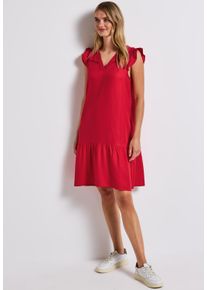 Street One Damen Tunikakleid, rot, casual, Gr. 42, unifarben, Stoff, 100% Viskose, Kleider, aus Viskose