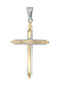 Adelia´s ADELIA ́S Damen Ketten-Anhänger "Neuheit 2025 - stylischer Kreuz Anhänger aus Edelstahl", Edelstahl, silber, Edelstahl, Schmuckanhänger