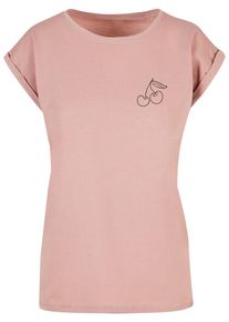 Merchcode Herren T-Shirt "Merchcode Damen Ladies Cherry T-Shirt", rosa, casual, Gr. L, bedruckt, 100% Baumwolle, Shirts