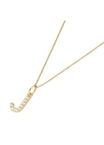 Luigi Merano Damen Kette mit Anhänger "Anhänger Buchstabe J mit Zirkonia, Gold 375", 45cm, Gelbgold 375, gold, Gelbgold 375, Halsketten