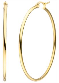 Jobo Damen Paar Creolen, Edelstahl, gold, Edelstahl, Ohrringe, Edelstahl goldfarben beschichtet 50 mm