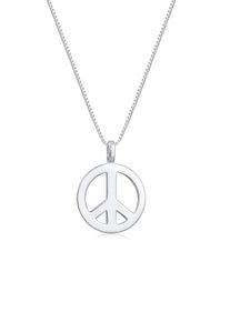 Kuzzoi Herren Lange Kette "Herren Peace Frieden Massiv 925 Silber", 60, ohne Stein, Silber 925 (Sterlingsilber), L: 60cm, silber, Silber 925