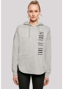 F4NT4STIC Damen Kapuzenpullover "Take It Easy OVERSIZE HOODIE", grau, casual, Gr. XL, Obermaterial: 100% Baumwolle, Pullover, Print