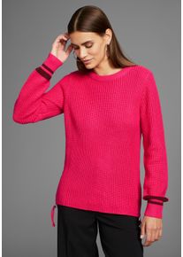 HECHTER PARIS Damen Rundhalspullover, pink, feminin, Gr. 32, Strick, Obermaterial: 50% Baumwolle, 50% Polyacryl, Pullover, mit Zipeinsatz