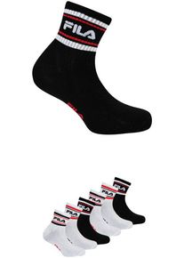 Fila Herren Freizeitsocken "MAN LIFESTYLE QUARTER SOCKS", Gr. 43, schwarz-weiß, Baumwollmischung, unifarben, Socken, mit auffälligem Logoschriftzug