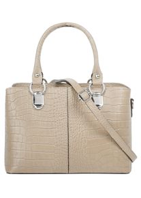 CLUTY Damen Umhängetasche, beige, Leder, Taschen, echt Leder, Made in Italy