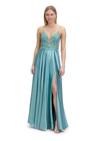 Vera Mont Damen Abendkleid "Vera Mont Abendkleid mit Placement", grün, festlich, Gr. 42, Tüll, Satin, Obermaterial: 95% Polyester, 5% Elasthan.