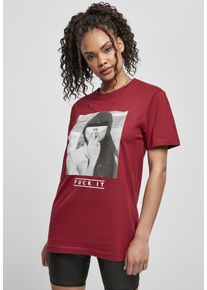 MisterTee Herren Kurzarmshirt "MisterTee Herren Le Papillon Oversize Tee", rot, casual, Gr. XS, unifarben, 100% Baumwolle, Shirts