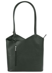 CLUTY Cityrucksack, grün, Rindsleder, Leder, beschichtet, leicht glänzend, elegant, Rucksäcke, echt Leder, Made in Italy