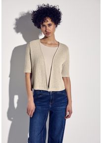 Street One Damen Cardiganmoonstone sand, casual, Gr. 40, unifarben, Stoff, 76% Polyester, 19% Viskose, 5% Elasthan, Strickjacken, in Unifarbe