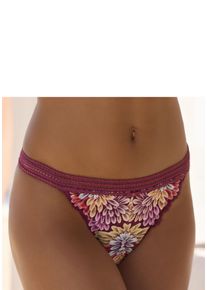 Vivance Damen Tanga, Gr. 36, bunt, Spitze, Obermaterial: 91% Polyamid, 9% Elasthan, Unterhosen, aus bunter, blumiger Spitze mit hübschem Zierbund