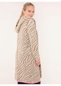 Zwillingsherz Damen Strickjacke "Cardigan "Zebra"", beige, modisch, Gr. S, Obermaterial: 50% Viskose, 27% Polyester, 23% Polyamid, Strickjacken