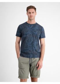 Lerros Herren T-Shirt "Lerros Herren T-Shirt, sommerlich floral bedruckt", blau, Gr. XL, 100% Baumwolle, Shirts