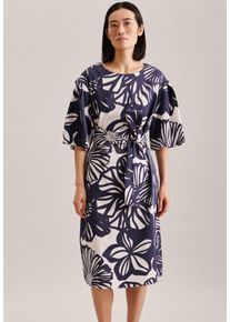 Seidensticker Damen Sommerkleid "Schwarze Rose", blau, Gr. 36, bedruckt, 100% Baumwolle, Kleider, Kurzarm Rundhals Druck