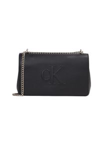 Damen Schultertasche "SCULPTED EW FLAP25 SHOULDER BAG", Calvin Klein Jeans, schwarz, Lederimitat, Taschen, Abendtasche, Damen Handtasche mit