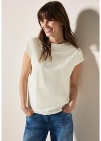 Cecil Damen T-Shirt, weiß, casual, Gr. XXL, bedruckt, Jersey, Obermaterial: 100% Baumwolle, Shirts, mit Folien Print