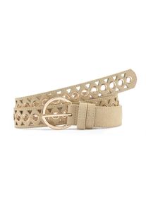Lascana Damen Hüftgürtel "Hosengürtel", beige, casual,feminin,modisch, Gr. 75, unifarben, Kunstfaser, Gürtel, mit kleinen Cut-Outs, Gürtel,