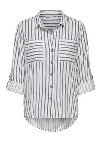 Only Damen Hemdbluse "OnlyASMIN SHIRT L/S WVN NOOS"cloud dancer stripes:lise, casual, Gr. XS, gestreift, Web, Obermaterial: 100% Viskose, Blusen
