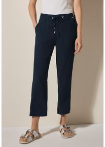Cecil Damen 7/8-Hose, blau, casual, Gr. L, unifarben, Stoff, 70% Viskose, 30% Polyamid, Hosen, High Waist