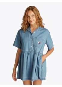 Tommy Jeans Damen Jeanskleid "TJW LT DENIM DRESS EXT", blau, casual, Gr. XXL, unifarben, Denim/Jeans, Obermaterial: 100% Baumwolle, Kleider, in
