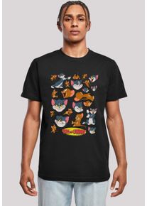 F4NT4STIC Herren T-Shirt "Tom und Jerry Many Faces", schwarz, casual, Gr. XL, Obermaterial: 100% Baumwolle, Shirts, Herren,Premium