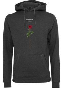 MisterTee Herren Sweatshirt "MisterTee Herren Lost Youth Rose Hoody", grau, Gr. S, unifarben, 65% Baumwolle, 35% Polyester, Sweatshirts