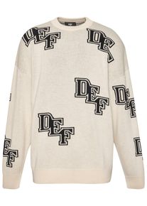 DEF Herren Rundhalspullover "DEF Herren DEF Knit Crewneck", schwarz, casual, Gr. XXL, mehrfarbig, 50% Polyacryl, 50% Baumwolle, Pullover