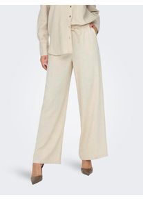 Jacqueline de Yong JDY Damen Leinenhose "JDYSAY LINEN HW WIDE PANT WVN NOOS", beige, modisch, Gr. L, unifarben, Web, Obermaterial: 55% Leinen, 45% Viskose, Hosen