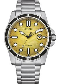 Citizen Herren Solaruhr, silber, Armbanduhren, Armbanduhr, Herrenuhr, Edelstahlarmband, bis 10 bar wasserdicht, Datum