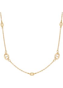 Leonardo Damen Kette ohne Anhänger "Halskette Herma, 024296", Edelstahl, L: 85cm B: 6mm, gold, Edelstahl, B:6mm, Halsketten, mit Zirkonia (synth.)