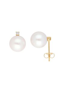 Adelia´s ADELIA ́S Damen Paar Ohrhänger "Damen 585 Gold Ohrringe Ohrstecker mit Süßwasser Zuchtperle", Damen, 0,05 ct VVS = sehr sehr kleine Einschlüsse,