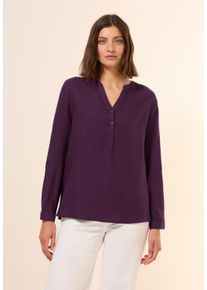 Cecil Damen Langarmbluse, lila, casual, Gr. XL, unifarben, Stoff, 100% Viskose, Blusen, mit dekorativer Knopfleiste