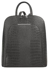 CLUTY Cityrucksack, grau, Rindsleder, Leder, casual, Rucksäcke, echt Leder, Made in Italy