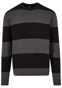 Urban Classics Herren Rundhalspullover "Urban Classics Herren Heavy Oversized Striped Sweatshirt", schwarz, klassisch, Gr. M, gestreift, 100%