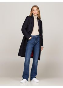 Tommy Hilfiger Damen Langmantel, blau, Gr. 34, Obermaterial: 68% Wolle, 28% Polyamid, 4% Kaschmir. Futter: 100% Viskose, Mäntel, mit Logoprägung