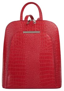 CLUTY Cityrucksack, rot, Rindsleder, Leder, casual, Rucksäcke, echt Leder, Made in Italy