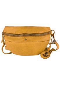 Harbour 2nd Damen Gürteltasche "Jutta", gelb, Leder, washed, Taschen, Umhängetasche Bauchtasche mit Ankeranhänger