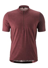 Gonso Herren Radtrikot "Adventure Jersey Halfzip M", rot, Gr. S, 88% Polyester (recycelt), 12% Elasthan, Trikots, Herren Fahrradtrikot kurzarm,