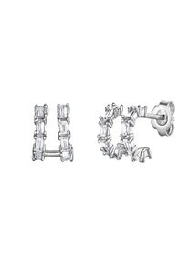 Vivance Damen Paar Ohrstecker "925-Sterling Silber rhodiniert Zirkonia", ONE-SIZE, Silber 925 (Sterlingsilber), weiß, Silber 925 (Sterlingsilber),