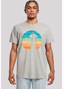 F4NT4STIC Herren T-Shirt "Alien Piece Sonnenuntergang", grau, casual, Gr. XXL, Obermaterial: 100% Baumwolle, Shirts, Premium Qualität