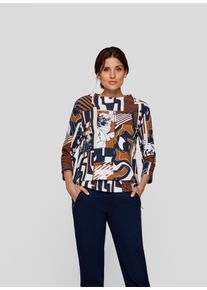 Rabe Damen Sweatjacke "Sweatshirt", blau, feminin, Gr. 42, gemustert, 76%Baumwolle 16%Polyester 8%Elastan, Sweatjacken