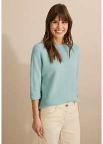 Cecil Damen 3/4-Arm-Shirtcool salvia grün, casual, Gr. XL, unifarben, Web, Stoff, 49% Baumwolle, 49% Polyester, 2% Elasthan, Shirts, mit