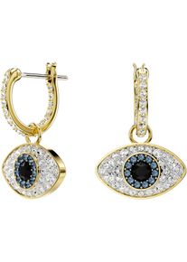 Swarovski Damen Paar Creolen "Symbolica Böser Blick magisches Auge, 5416155, 5692163", Metall, blau, Metall, Ohrringe, mit Swarovski Kristall,