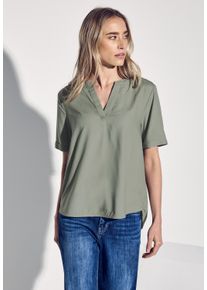 Street One Damen Shirtblusedusty milky grün, casual, Gr. 38, unifarben, Stoff, 100% Viskose, Blusen, aus softer Viskose