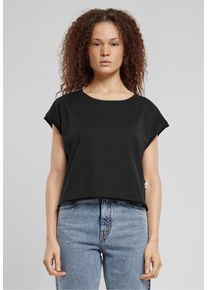 Urban Classics Herren T-Shirt "Urban Classics Damen Ladies Organic Open Edge Tee", schwarz, casual, Gr. 5XL, unifarben, 100% Baumwolle, Shirts