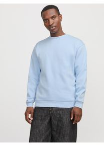 Jack & Jones JACK & JONES Herren Sweatshirt "JJEBRADLEY SWEAT CREW NOOS", blau, modisch, Gr. XS, unifarben, angeraute Sweatware, Obermaterial: 61% Polyester, 39%