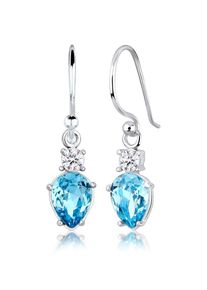 Elli Damen Paar Ohrhänger "Ohrhänger Tropfen Glas Kristalle Hellblau 925 Sterling Silber", OneSize,mit Steinen, Silber 925 (Sterlingsilber), silber,