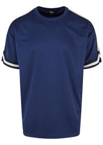Urban Classics Herren T-Shirt "Urban Classics Herren Oversized Stripes Mesh Tee", blau, casual, Gr. S, gestreift, 100% Polyester, Shirts