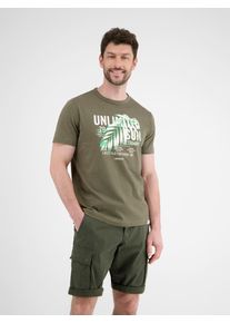 Lerros Herren T-Shirt "Lerros Herren T-Shirt mit Brustprint", grün, Gr. L, 100% Baumwolle, Shirts
